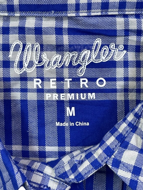 WRANGLER CAMICIA RETRO BLU DA UOMO M usata