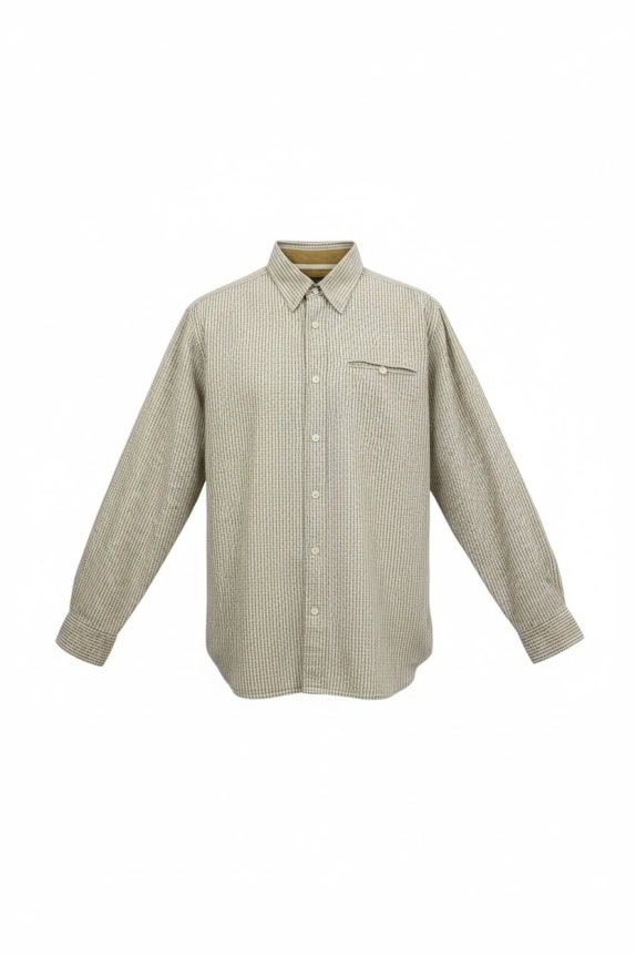 WRANGLER VINTAGE STRIPED SHIRT LOGO LABEL BEIGE MEN'S L
