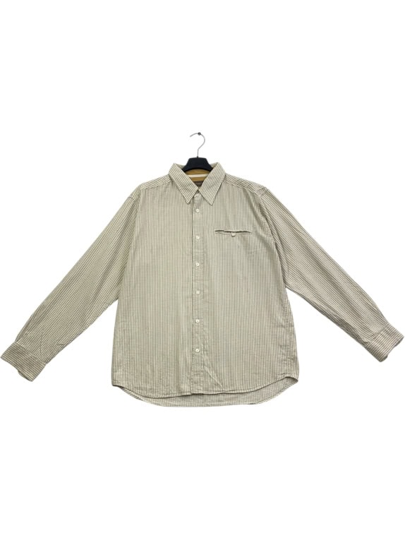 WRANGLER VINTAGE STRIPED SHIRT LOGO LABEL BEIGE MEN'S L
