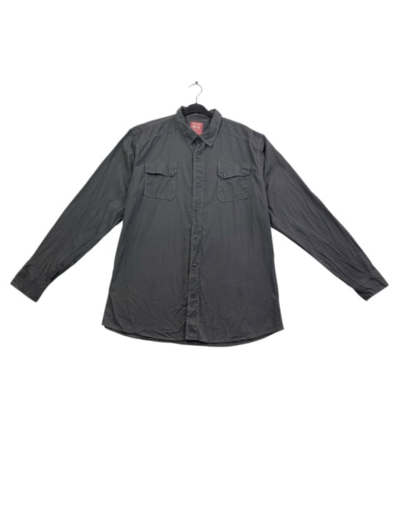 WRANGLER RED MEN'S WORKWEAR SHIRT WITH DOUBLE POCKETS GREY XXL