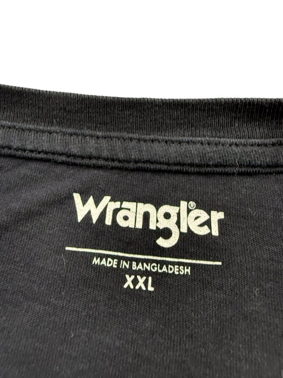 WRANGLER T-SHIRT VINTAGE GRAPHIC LOGO BLACK MENS XXL