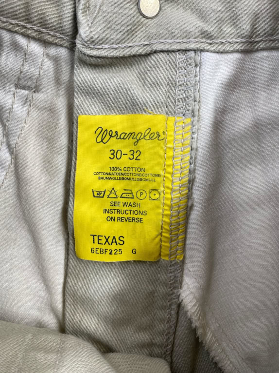 WRANGLER TEXAS Vintage Denim Pants Logo Beige/Light Grey Men’s W30 L32