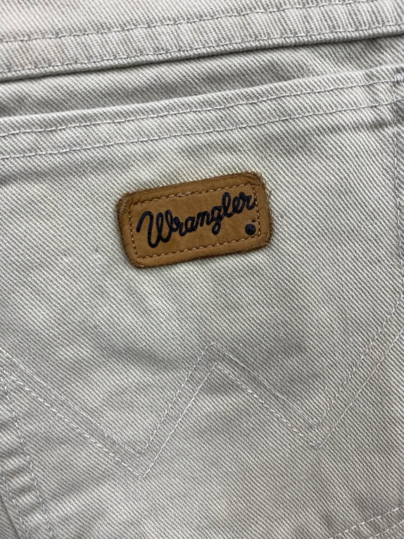 WRANGLER TEXAS Vintage Denim Pants Logo Beige/Light Grey Men’s W30 L32