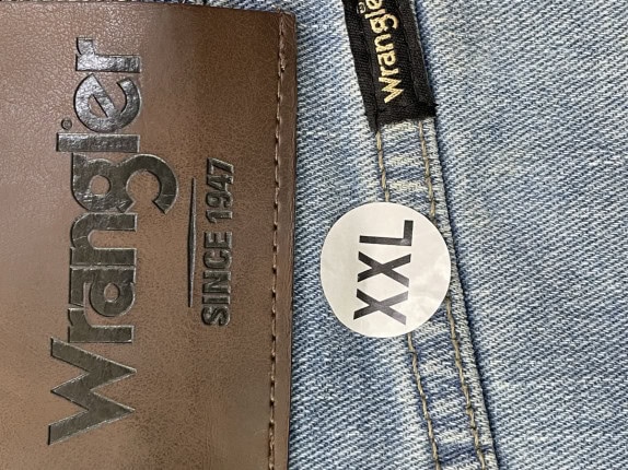 WRANGLER JEANS STRAIGHT FIT WASHED BLU UOMO PRE OWNED 2XL