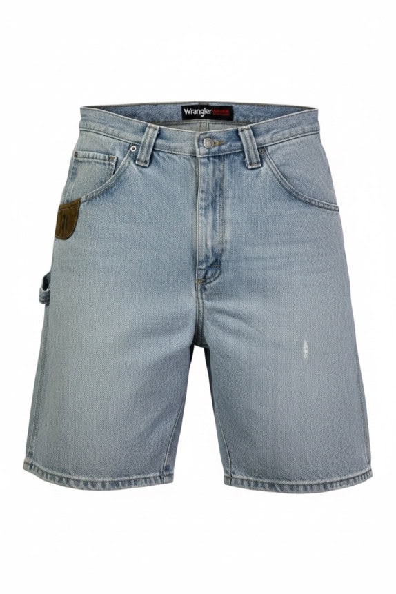 WRANGLER DENIM SHORTS WORKWEAR WASHED BLUE MENS PRE OWNED L