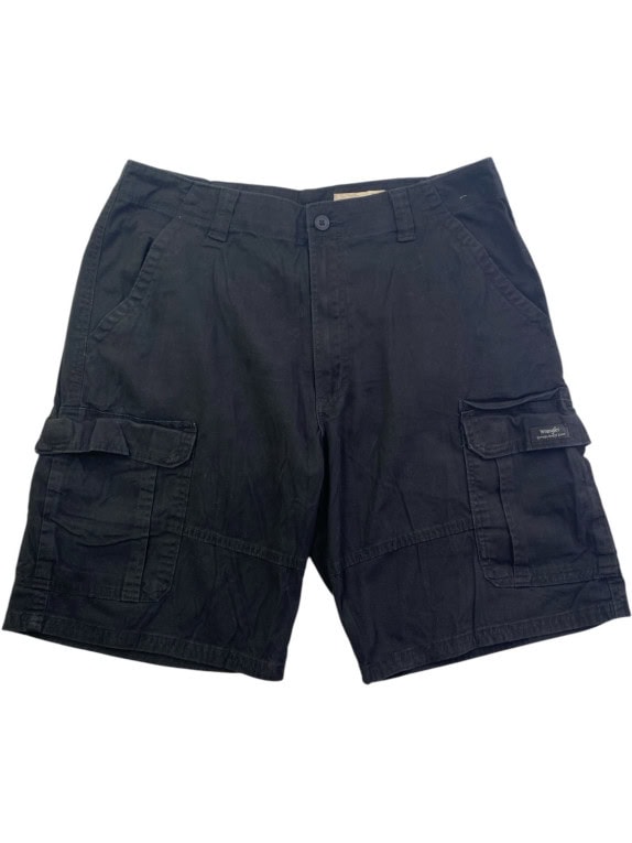 WRANGLER CARGO SHORTS UTILITY FADED BLACK MENS PRE OWNED L