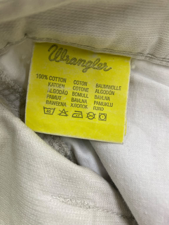 WRANGLER ΒΕΡΜΟΥΔΑ CHINO VINTAGE ΔΕΡΜΑΤΙΝΟ LOGO PATCH ΜΠΕΖ UNISEX L
