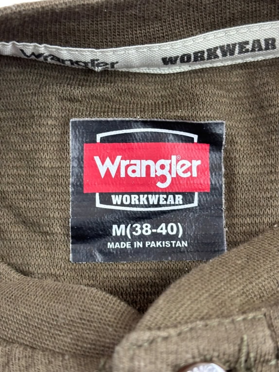 WRANGLER WORKWEAR HENLEY LOGO LONG SLEEVE BROWN UNISEX M