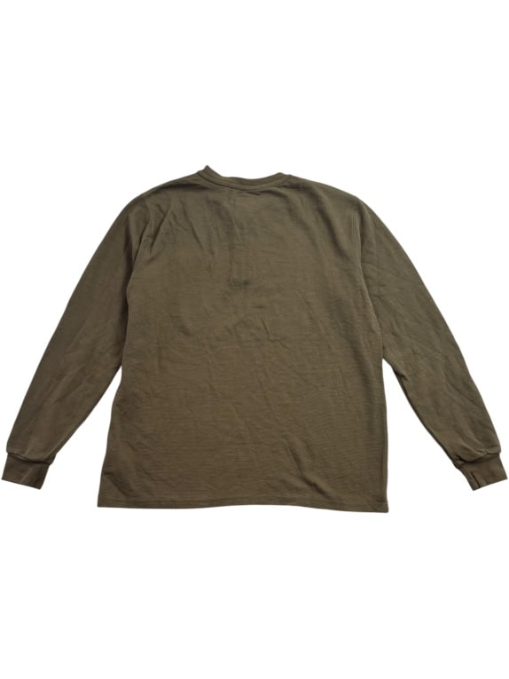 WRANGLER WORKWEAR HENLEY LOGO LONG SLEEVE BROWN UNISEX M