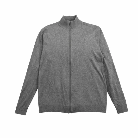 Wrangler Cardigan casual lavorato a maglia con cerniera grigio da uomo 3XL
