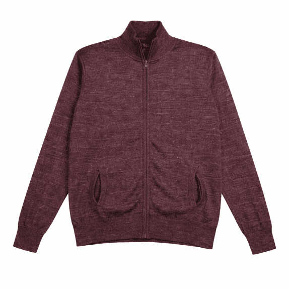 Wrangler Cardigan lavorato a maglia casual vintage bordeaux da uomo 3XL