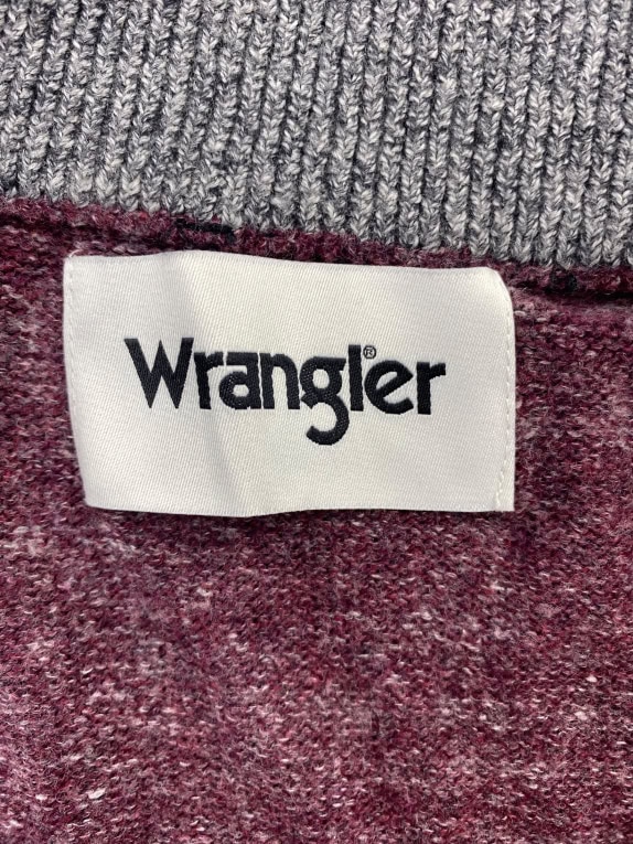 Wrangler Ζακέτα Πλεκτή Casual Vintage Μπορντό Ανδρική 3XL