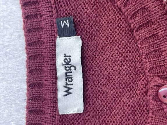 WRANGLER KNITTED CARDIGAN BOHO BORDEAUX WOMENS PRE OWNED M