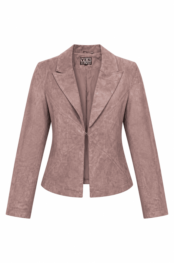 YES ZEE LEATHER JACKET VINTAGE PINK WOMEN PRE OWNED S