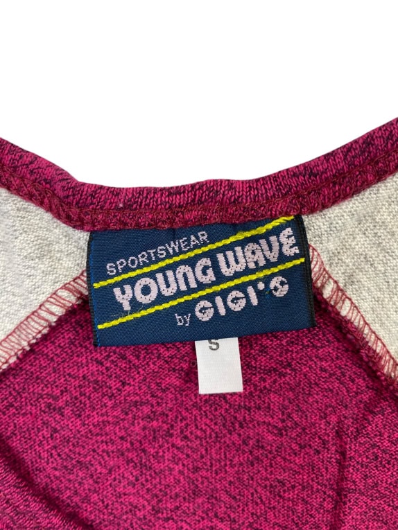 YOUNG WAVE Canotta vintage con piccolo logo bordeaux (melange) da donna S
