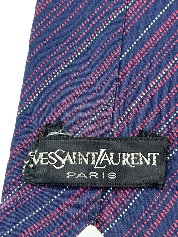 YVES SAINT LAURENT ΓΡΑΒΑΤΑ ΚΛΑΣΙΚΗ ΡΙΓΕ NAVY ΑΝΤΡΙΚΟ PRE OWNED