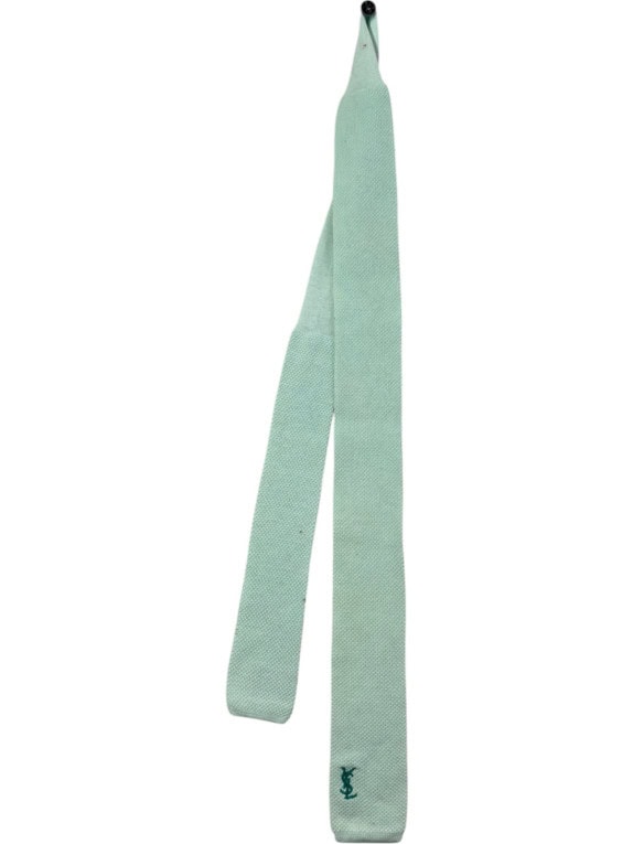 YVES SAINT LAURENT KNITTED TIE MINIMAL MINT MENS PRE OWNED