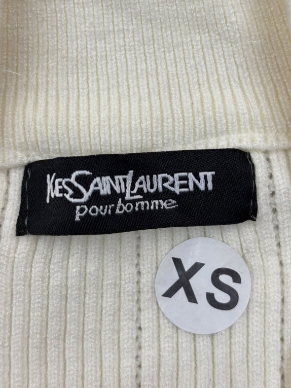 YVES SAINT LAURENT ΠΛΕΚΤΗ ΖΑΚΕΤΑ CLASSIC OFF WHITE  PRE OWNED XS