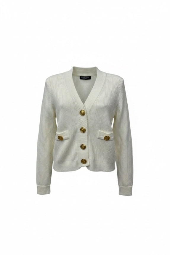 YVES SAINT LAURENT ΠΛΕΚΤΗ ΖΑΚΕΤΑ CLASSIC OFF WHITE  PRE OWNED XS
