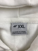 4F Felpa con cappuccio zip casual con stampa bianca da uomo XXL