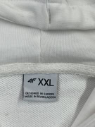 4F Ζακέτα Φούτερ με Κουκούλα Logo Λευκό Unisex XXL