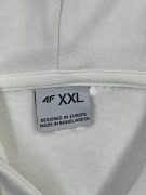 4F Zip Hoodie Logo Λευκό Unisex XXL