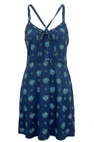 Abercrombie & Fitch Vestito floreale estivo blu da donna S