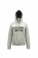 ABERCROMBIE & FITCH Φούτερ Hoodie Vintage Με Λογότυπο Εκρού Ανδρικό M