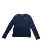 ABERCROMBIE & FITCH Μπλούζα Μακρυμάνικη Με Λογότυπο Navy Μπλε Ανδρική S