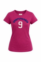ABERCROMBIE GRAPHIC T SHIRT FUCHSIA WOMEN PRE OWNED S