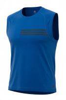 ADIDAS SLEEVELESS TOP ATHLETIC BLUE MENS PRE OWNED L