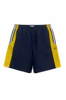 ADIDAS Bermuda sportivi vintage con 3 strisce blu/giallo unisex XL