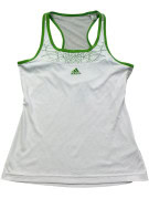 ADIDAS ATHLETIC TOP GRAPHIC WHITE GREEN WOMEN PRE OWNED S