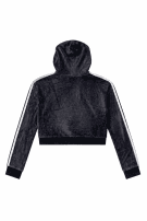 ADIDAS CROP HOODIE STREETWEAR BLACK WOMEN PRE OWNED S