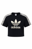 ADIDAS CROP TEE GRAPHIC NERO DONNA PRE OWNED S