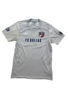ADIDAS FC DALLAS FOOTBALL JERSEY SPORTSWEAR GREY MENS PRE OWNED M