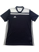 ADIDAS FOOTBALL JERSEY ATHLETIC BLACK WHITE MEN PRE OWNED L