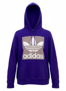 ADIDAS HOODIE BIG LOGO PURPLE WOMENS M