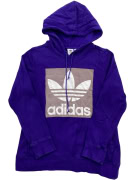 ADIDAS HOODIE BIG LOGO PURPLE WOMENS M