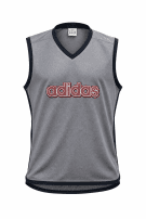 1990s ADIDAS BASKETBALL VEST RETRO LOGO GREY MENS PRE OWNED XL