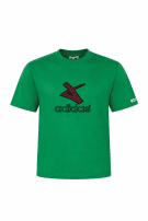1990s ADIDAS GRAPHIC TEE STREETWEAR GREEN MEN PRE OWNED M