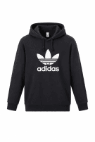 ADIDAS HOODIE MINIMAL BLACK MEN PRE OWNED L