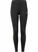 Adidas Black Athletic Leggings with Stripes Women’s L