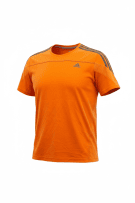 ADIDAS ΜΠΛΟΥΖΑ T-SHIRT CLIMALITE ΡΙΓΕΣ ΠΟΡΤΟΚΑΛΙ ΑΝΔΡΙΚΟ XL
