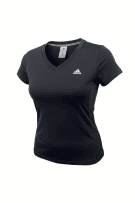 ADIDAS T-shirt sportiva con logo V nero da donna S