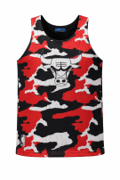 2000s ADIDAS NBA MUSCLE TEE GRAPHIC ROSSO NERO UOMO PRE OWNED S