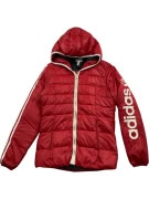 Adidas NEO Μπουφάν Puffer Hooded Logo Κόκκινο Γυναικείο S