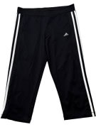 ADIDAS CAPRI TRACK PANTS SPORTSWEAR BLACK WOMENS PRE OWNED S