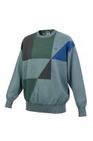 ADIDAS KNIT SWEATER 90s COLORBLOCK LIGHT BLUE UNISEX L