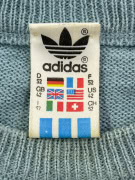 ADIDAS KNIT SWEATER 90s COLORBLOCK LIGHT BLUE UNISEX L